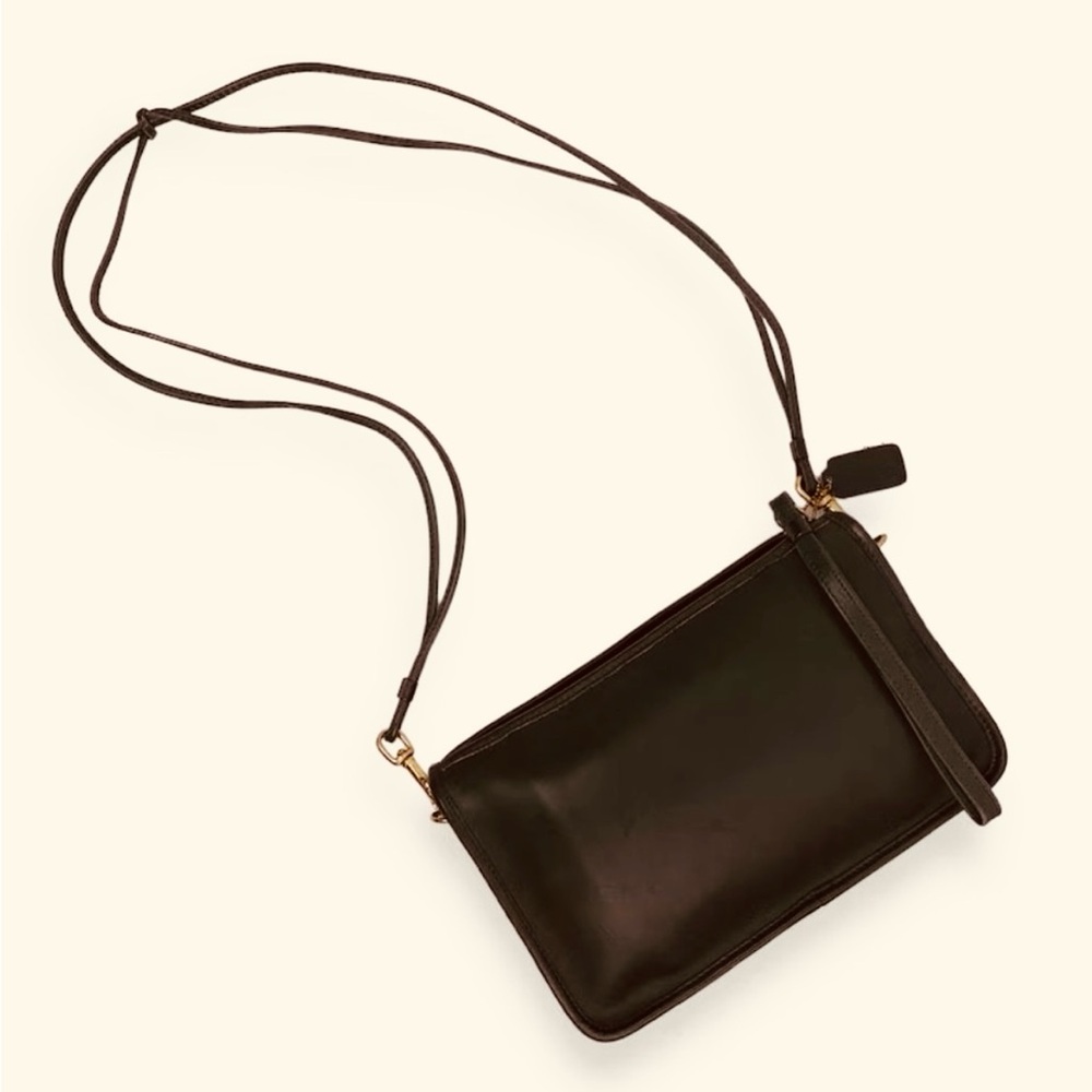 Vintage COACH Y2K Leather BONNIE CASHIN Black Purse double straps No 164-7024 - Picture 2 of 15